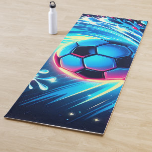 Wave Soccer Ball Futuristic Ocean Football Surf Yoga Mat