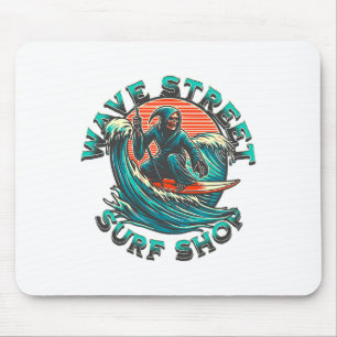 Wave Street Retro Vacation Beach Surfing Skul Grap Mouse Mat