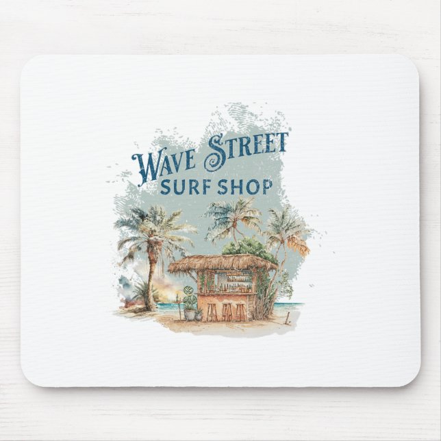 Wave Street Retro Vacation Beach Surfing Sunset Be Mouse Mat (Front)