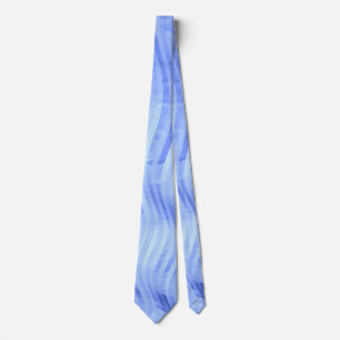 Wave Striped Geometric Artsy Blue Tie