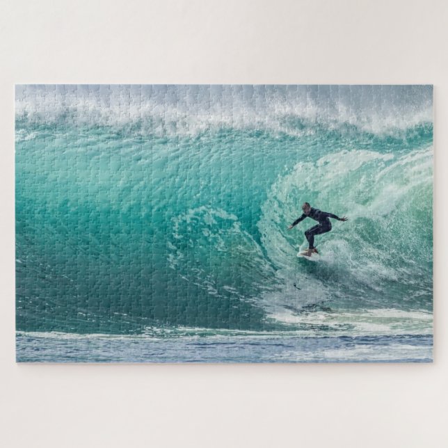 Wave, Surfer, Beautiful Landscape Jigsaw Puzzle (Horizontal)