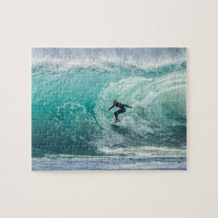 Wave Surfer Surfing Sports Blue Ocean Jigsaw Puzzle