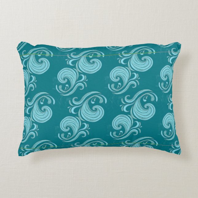 Wave Swirls Decorative Cushion (Front)