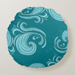 Wave Swirls Round Cushion