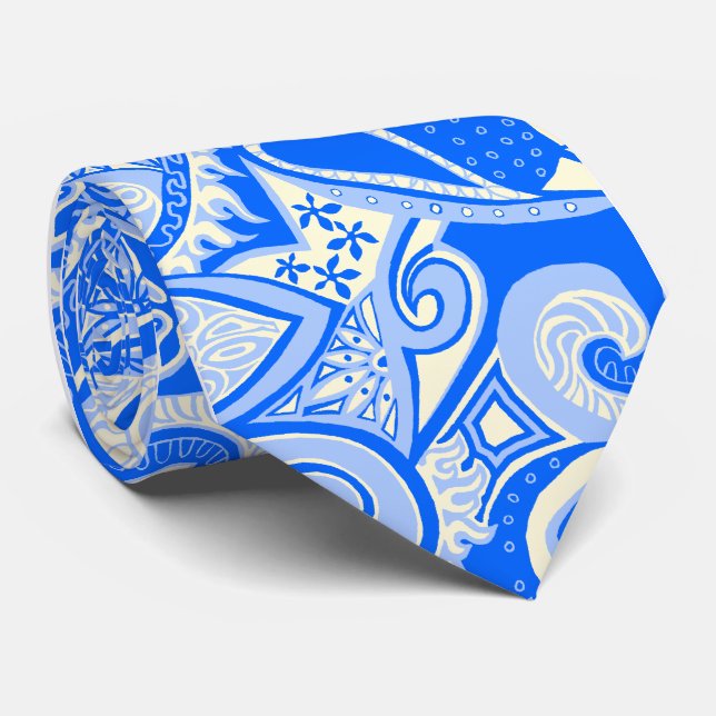 Wave Trip Floral Paisley Single-side Printed Tie (Rolled)