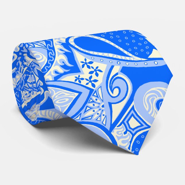 Wave Trip Floral Paisley Two-side Printed Tie (Rolled)