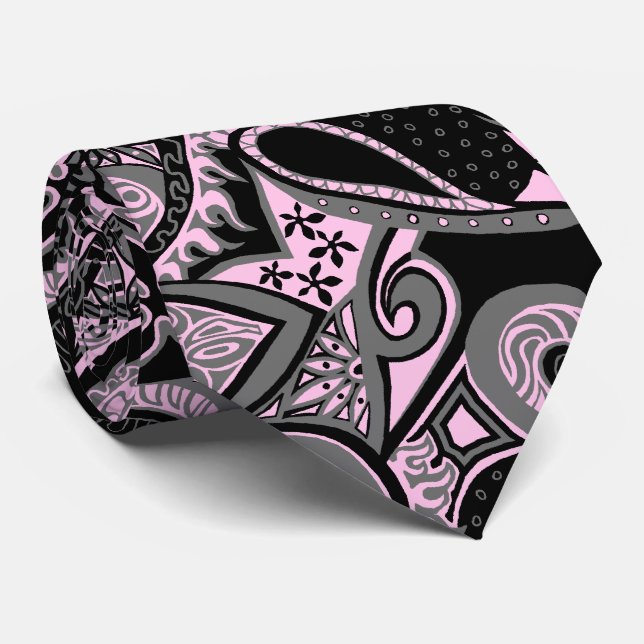 Wave Trip Floral Paisley Two-side Printed Tie (Rolled)