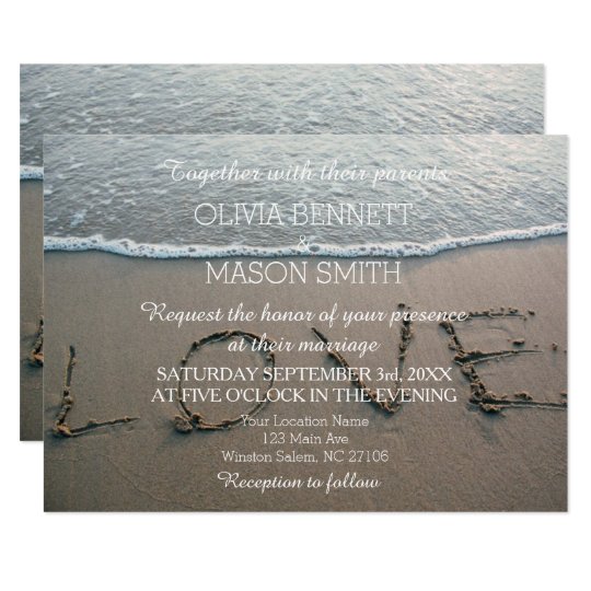 Wave Tropical Destination Beach Love Wedding Card