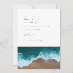 Wave Wash Elegant Wedding Invitation