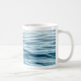 Waved blue water coffee mug