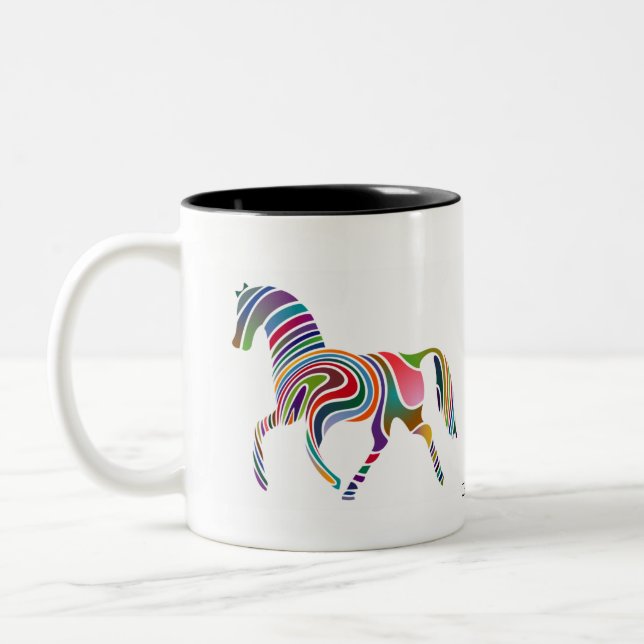 Waved Horse colourful mug (Left)