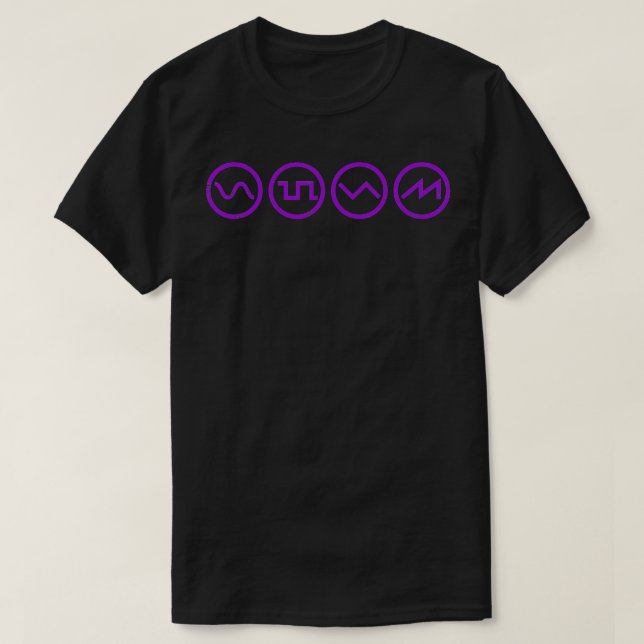 Waveform Techno Synthesizer Synth Analogue  T-Shirt (Design Front)