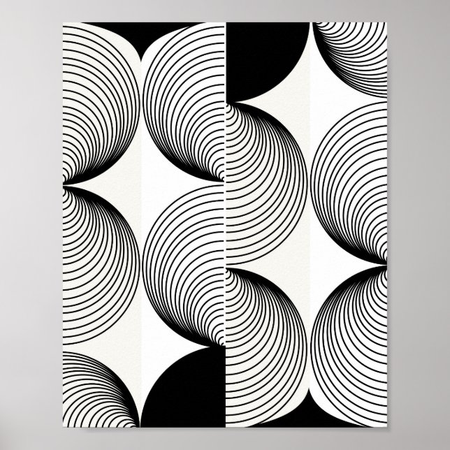 Waveforms of Circles: Modern Abstract Art Poster (Front)