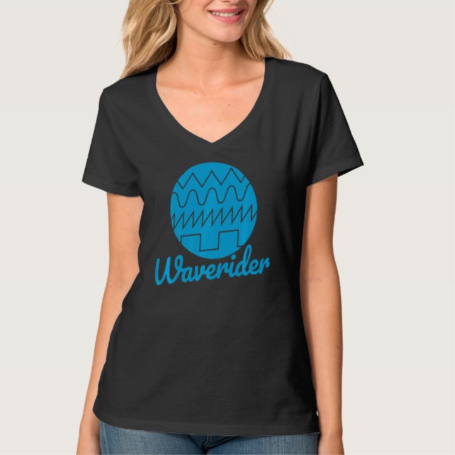 Waverider Synthesizer  80s Synthwave Waveform T-Shirt (Front)