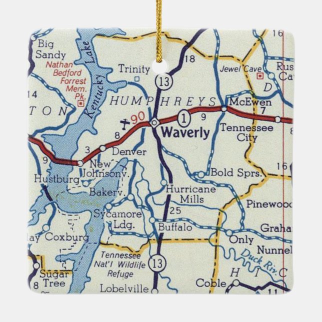 Waverly TN Ceramic Ornament (Back)