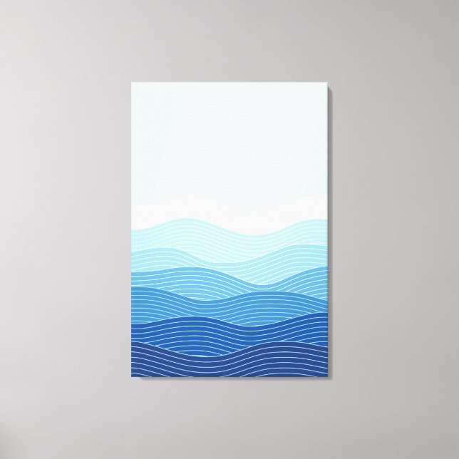Waves Abstract Minimalist Composition Canvas Print (Front)
