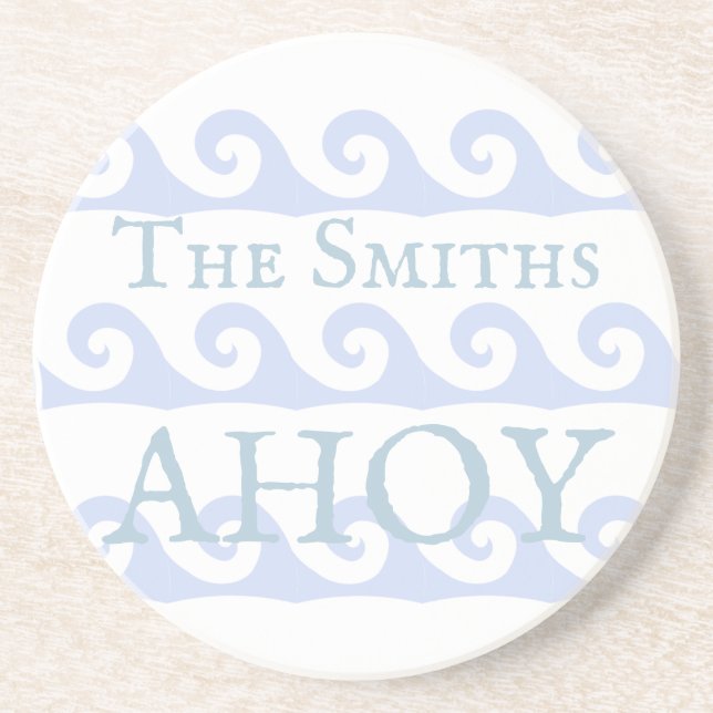Waves Ahoy Custom Coaster (Front)