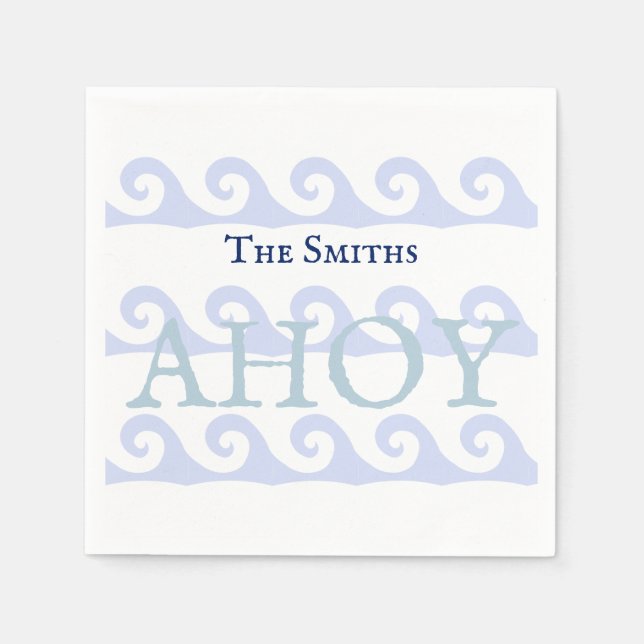 Waves Ahoy Custom Napkin (Front)