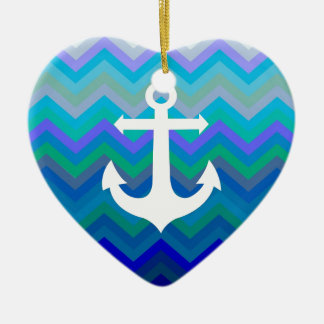 Waves & Anchor Ceramic Tree Decoration