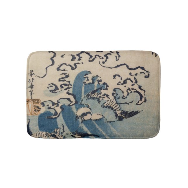 Waves and Birds, c.1825 Bath Mat (Front)