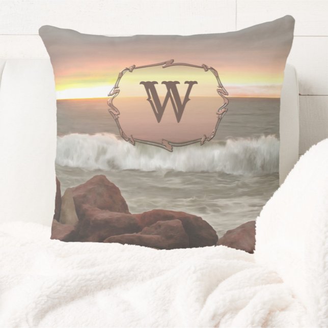 Waves and Boulders 0893  Cushion (Creator Uploaded)