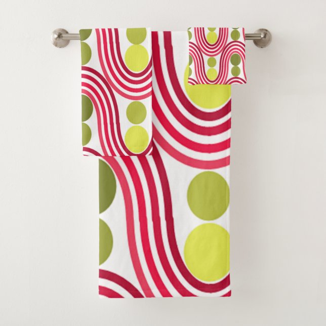 Waves and Circles Bath Towel Set (Insitu)