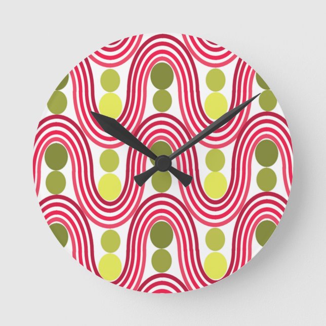 Waves and Circles Round Clock (Front)