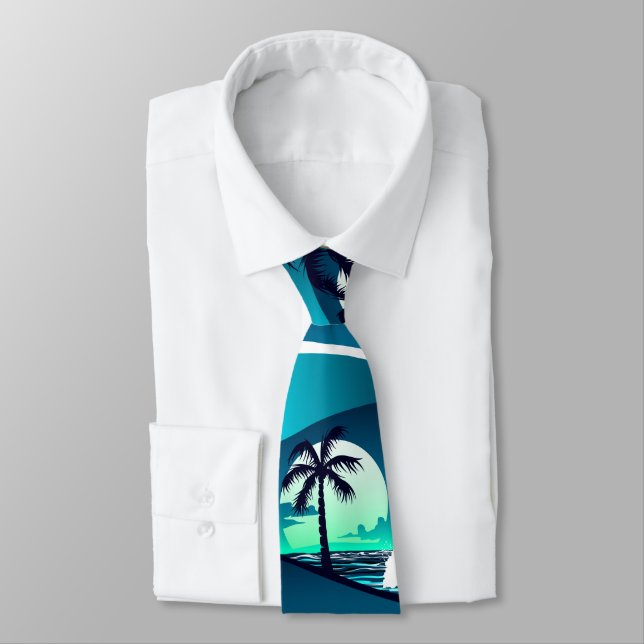 Waves and palm trees tie (Tied)