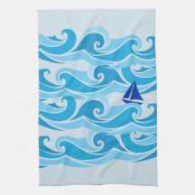 Waves and sail boat in the Ocean