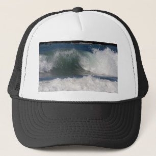 Waves And Surfers Near The Jetty In Ocean Beach Trucker Hat