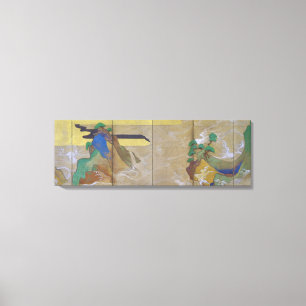 Waves at Matsushima (Left), Tawaraya Sotatsu Canvas Print