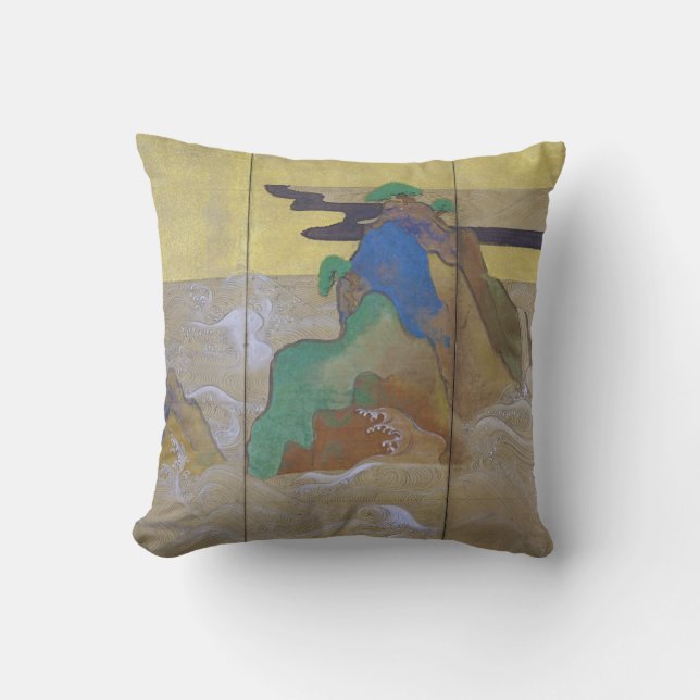 Waves at Matsushima (Left), Tawaraya Sotatsu Cushion (Front)