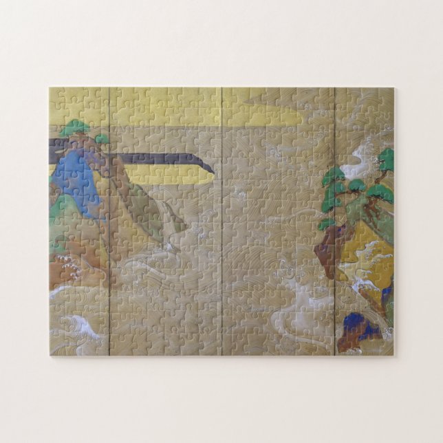 Waves at Matsushima (Left), Tawaraya Sotatsu Jigsaw Puzzle (Horizontal)