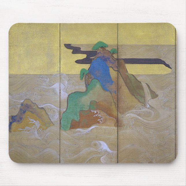 Waves at Matsushima (Left), Tawaraya Sotatsu Mouse Mat (Front)