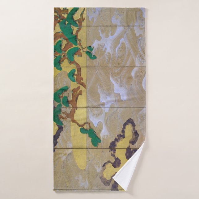 Waves at Matsushima (Right), Tawaraya Sotatsu Bath Towel (Bath Towel)