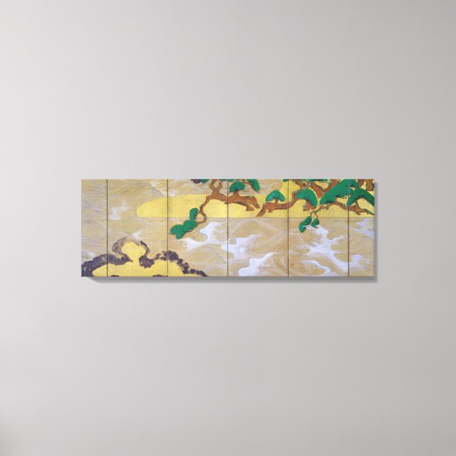 Waves at Matsushima (Right), Tawaraya Sotatsu Canvas Print (Front)