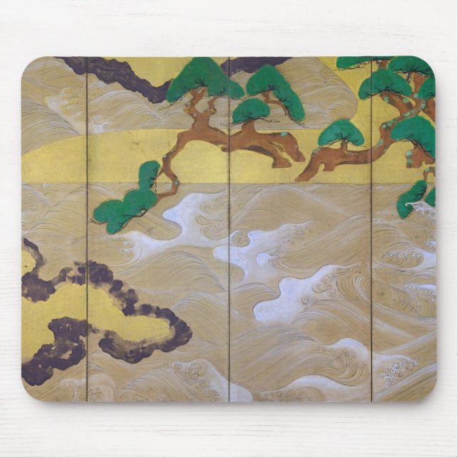 Waves at Matsushima (Right), Tawaraya Sotatsu Mouse Mat (Front)