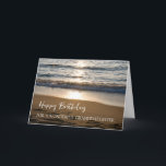 Waves at Sunset Beach Granddaughter Birthday Card<br><div class="desc">Birthday card for granddaughter with a beautiful photo of the waves crashing on the beach at sunset and thoughtful verse.</div>