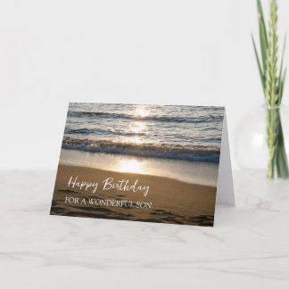 Waves at Sunset Beach Son Birthday Card