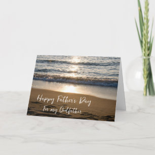 Waves at Sunset Godfather Happy Father's Day Card