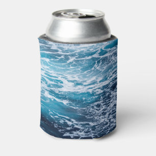 Waves Blue Ocean Summer Beach Can Cooler