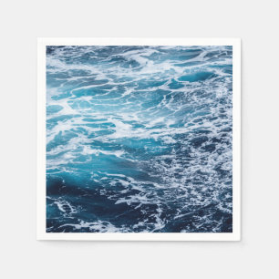 Waves Blue Ocean Summer Beach Napkin