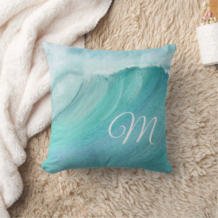 Waves Blues Aquas Custom Modern Cushion