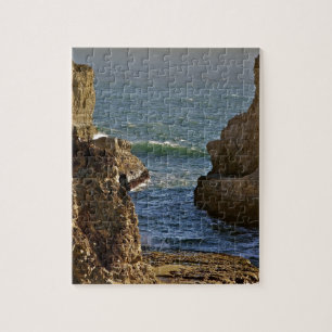 WAVES BREAKING AT THE ROCKY CALIFORNIA COAST JIGSAW PUZZLE