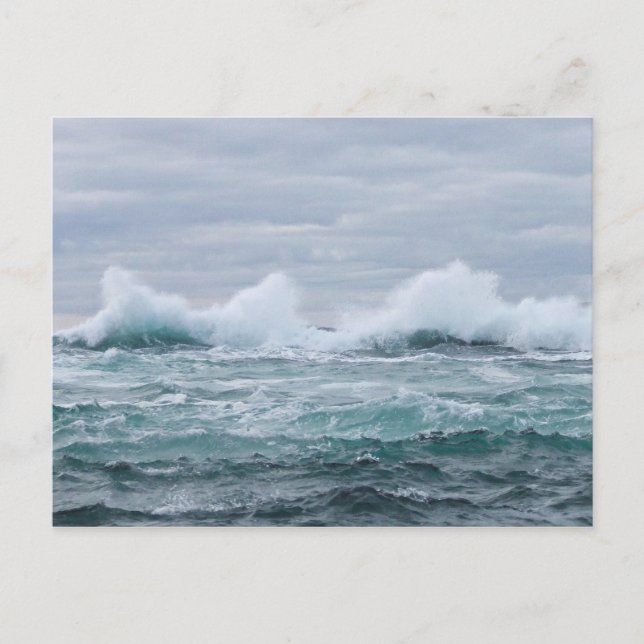 Waves breaking off the Isle of Staffa Postcard (Front)