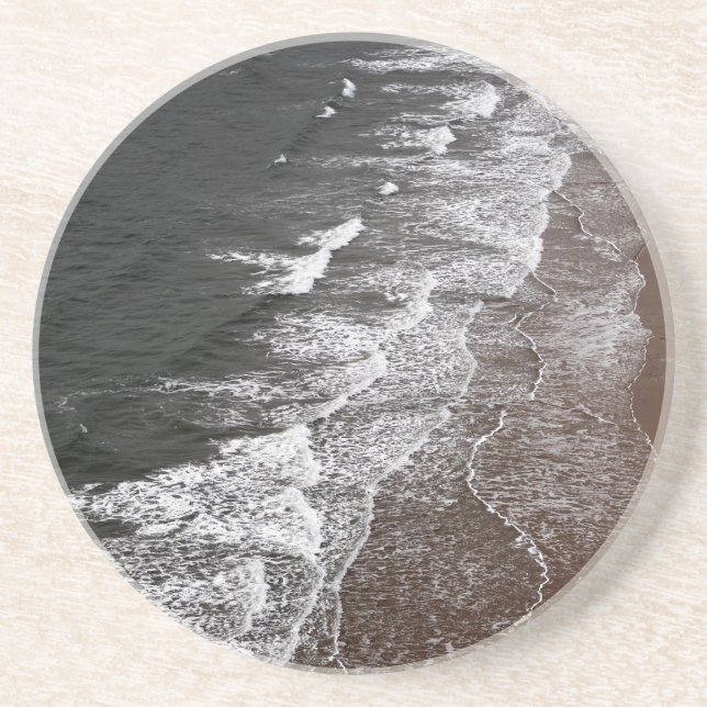 Waves breaking on a sandy beach coaster (Front)