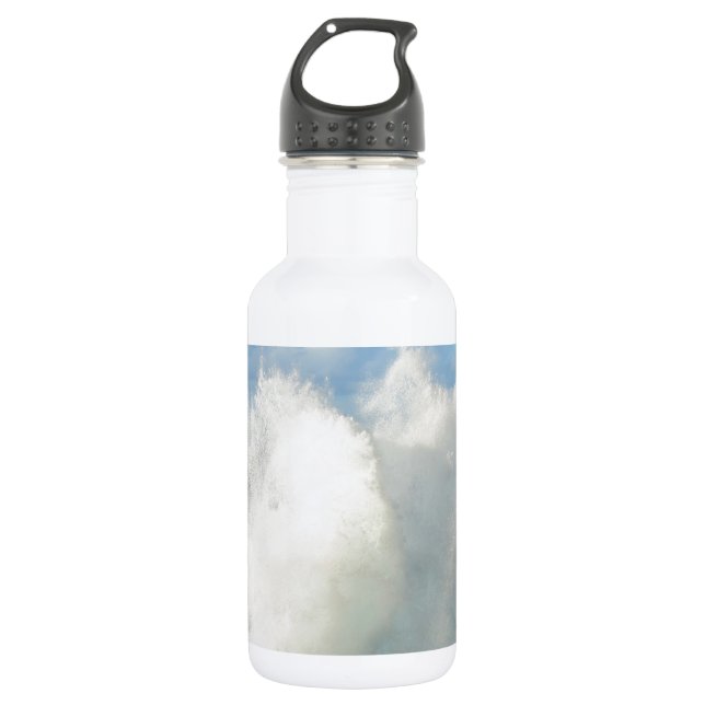 Waves breaking on a volcanic shore 532 ml water bottle (Front)