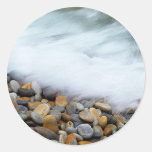 Waves Breaking Onto Pebbles, Tsitsikamma Classic Round Sticker
