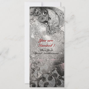 WAVES bright champagne metallic,  black,  sparkles Invitation