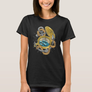 Waves Compass Anchor Sailor Nautical Skipper Saili T-Shirt